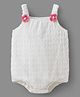 Mark & Mia Sleeveless Textured Onesie with Floral Applique - White
