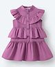 Mark & Mia Sleeveless Layered Solid Color Frock - Purple