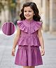Mark & Mia Sleeveless Layered Solid Color Frock - Purple
