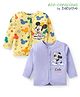 Babyoye Disney Interlock Knit Full Sleeves Jhablas with Mickey Mouse Print Pack of 2 - Yellow & Light Blue