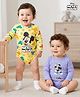 Babyoye Disney Interlock Knit Full Sleeves Onesies with Mickey Mouse Print Pack of  2 -  Lilac & Yellow