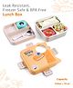 Zoe Bento Lunch Box Stainless Steel with Dino Print - Yellow