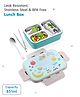Stainless Steel Fruit Printed Lunch Box - Light Blue