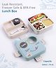 ZOE Stainless Steel Super Cat Printed Lunch Box - Light Blue