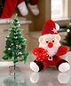 Tickles Christmas Special Combo of Soft Stuffed Plush Santa Toy & Xmas Tree for Kids Boys & Girls Birthday Gifts (Color: Red Santa Size: 26 cm; Color: Green Tree Size: 60 cm)