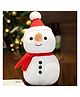 Tickles Snowman Smilling Look Soft Stuffed Plush Toy for Kids Boys & Girls Christmas Day  White & Red - Height 18 cm