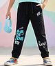 Pine Kids Denim Woven Full Length Washed Jeans With Text Print - Black
