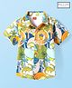 Babyhug Cotton Knit Half Sleeves Shirt With Dino Print - Green