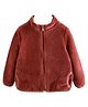 Babymoon Fleece Full Sleeves Solid Jacket - Brown