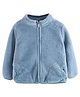 Babymoon Fleece Full Sleeves Solid Jacket - Sky Blue