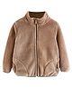 Babymoon Fleece Full Sleeves Solid Jacket - Light Brown