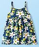 Babyhug Single Jersey Knit Singlet Sleeves Frock with Floral Print - Navy Blue