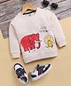 TOONYPORT Cotton Full Sleeves Elephant & Cute Friends Text Printed Sweatshirt - Cream