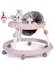 PlayRoots Multifunctional Rabbit Face Baby Walker with Removable Musical Tray & 2 Level Height Adjustment - Pink