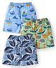 Babyhug Poplin Woven Boxers with Animal & Leaves Print Pack of 3 - Blue & Green