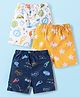 Babyhug Cotton Poplin Woven Boxer with Star Print Pack of 3 - Navy Blue Yellow