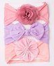 SYGA Pack of 3 Flower & Bow Headband - Multicolor