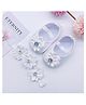 SYGA Pack of 2 Cotton Flower Headband & shoes - White