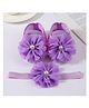 SYGA Headband & Socks Combo Set with Floral Applique - Purple