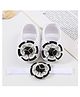 SYGA Headband & Socks Combo Set with Floral Applique - White