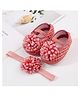 SYGA Headband & Socks Combo Set with Floral Applique - Pink