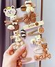 SYGA Pack of 14 Cartoon & Floral Hair Clips - Khaki