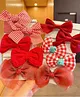 SYGA Pack of 10 Flower & Bow Hair Clips - Red