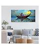 WallMantra Radha Krishna on a Ferry Romantic Big Panoramic Wall Painting