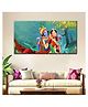 WallMantra Radha Krishna With Flute in Garden Canvas Printed Painting