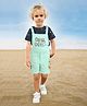 BAD BOYS Dinosaur Printed Dungaree With Half Sleeves Tee - Green