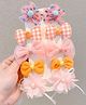 SYGA Pack of 10 Flower & Bow Hair Clips - Orange