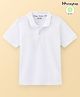 Honeyhap Premium 100% Cotton Bio Finish Half Sleeves Polo T-Shirt - Bright White