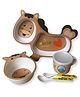 ARCADE TOYS Horse Shape Bamboo Dinnerware Set for Kids(Set of 5) - Multicolour
