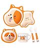 ARCADE TOYS Dog Shape Bamboo Dinnerware Set for Kids(Set of 5) - Multicolour