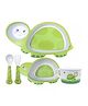 ARCADE TOYS Turtle Shape Bamboo Multi Piece Feeding Set for Kids(Set of 5) - Multicolour