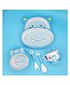ARCADE TOYS Lovely Hippo Shape Bamboo Multi Piece Feeding Set for Kids(Set of 5) - Multicolour