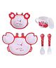 ARCADE TOYS Lovely Crab Shape Bamboo Dinnerware Set for Kids(Set of 5) - Multicolour