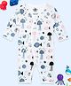 The Mom Store Cotton Full Sleeves Sea Life Printed Romper - White