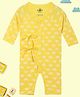 The Mom Store Cotton Full Sleeves Rainbows Printed Romper - Yellow