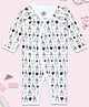 The Mom Store Cotton Full Sleeves Unicorns Printed Romper - White