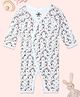 The Mom Store Cotton Full Sleeves Rabbits Printed Romper - White