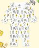 The Mom Store Cotton Full Sleeves Lions Printed Romper - White