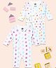 The Mom Store Cotton Pack Of 2 Full Sleeves Geometric & Abstract Printed Rompers - White