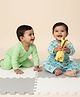 The Mom Store Cotton Pack Of 2 Full Sleeves Tigers & Floral Printed Rompers - Multi Colour