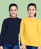 NUSYL Cotton Blend Pack Of 2 Full Sleeves Solid Tees - Navy Blue & Yellow