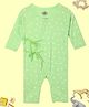 The Mom Store Cotton Full Sleeves Animal Paws Printed Romper - Green