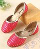Cute Walk by Babyhug Slip On Mojaris With Sequin Embroidery - Fuchsia