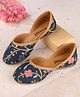 Cute Walk by Babyhug Slip On Mojaris with Floral Embroidery & Sequin Detailing - Navy Blue