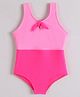 Mark & Mia Sleeveless V Cut Swimsuit with Knot Detailing - Fuchsia