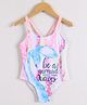 Mark & Mia Sleeveless V Cut Swimsuit with Be As A Mermaid Text Print - Pink